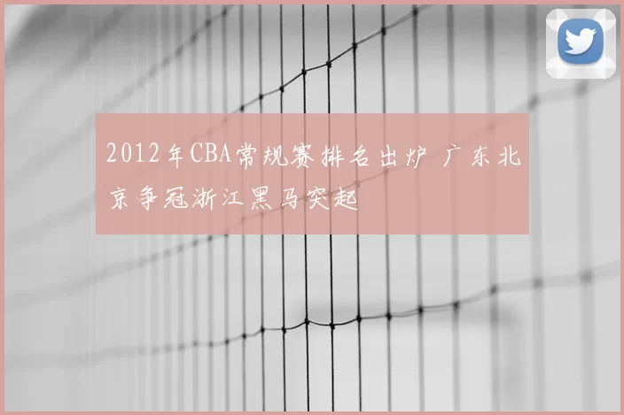 2012年CBA常规赛排名出炉 广东北京争冠浙江黑马突起